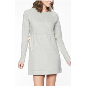 Athleta Studio Cinch Sweatshirt Dress Heather Gray Size Small